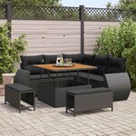 vidaXL Ensemble de canapé de jardin 8 Pièces Noir polyrotin