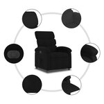 vidaXL Fauteuil inclinable électrique Noir Tissu