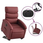 vidaXL Fauteuil inclinable électrique rouge bordeaux similicuir
