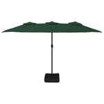 vidaXL Parasol de jardin à double tête avec LED vert 449x245 cm