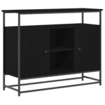 Buffet vidaXL Bois Noir 100x35x80 cm en Bois d'ingénierie et Acier