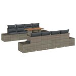 vidaXL Ensemble de salle à manger pour jardin 9 Pièces Gris  Marron