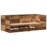 vidaXL Cadre de lit de jour avec tiroirs Bois ancien 90 x 190 cm