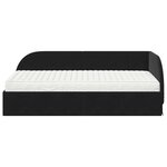 vidaXL Cadre de lit d'angle avec matelas 2 Pièces Noir Velours