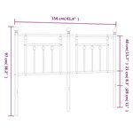 vidaXL Tête de lit métal noir 150 cm