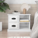 vidaXL Table de chevet blanc brillant 60x35 5x45 cm