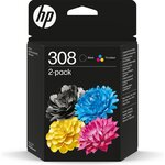 Cartouche Jet d'encre N°308 Noir + Couleurs HP HP