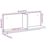 vidaXL Armoire murale 70x16 5x30 cm vieux bois bois d'ingénierie