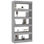 vidaXL Bibliothèque/Séparateur de pièce Sonoma gris Bois d'ingénierie