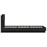 vidaXL Cadre de lit avec tête de lit et lumières LED noir 90x200 cm