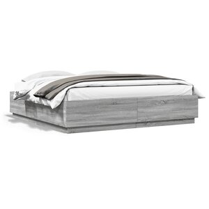 vidaXL Cadre de lit sans matelas sonoma gris 180x200 cm