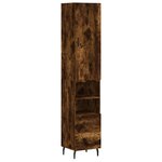 vidaXL Buffet haut Chêne fumé 34 5x34x180 cm Bois d'ingénierie