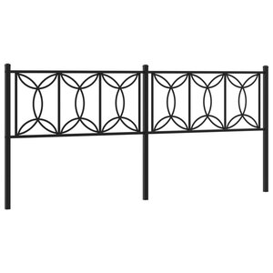 vidaXL Tête de lit de remplacement métal noir 200 cm