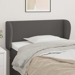 vidaXL Tête de lit avec oreilles Gris 93x23x78/88 cm Similicuir