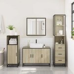 vidaXL Ensemble de meubles de salle de bain 3 Pièces chêne sonoma