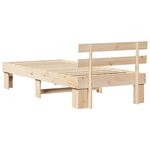 vidaXL Cadre de lit avec tête de lit Naturel 90 x 190 cm Pin massif