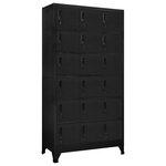 vidaXL Armoire à casiers Noir 90x40x180 cm Acier