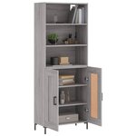 vidaXL Buffet haut Sonoma gris 69 5x34x180 cm Bois d'ingénierie