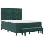 vidaXL Lit à ressorts avec tête de lit Vert foncé 200 x 140 cm Velours