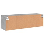 vidaXL Meuble TV mural gris béton 100x30x30 cm bois d'ingénierie