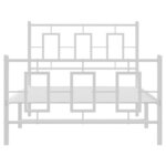 vidaXL Cadre de lit métal sans matelas et pied de lit blanc 100x200 cm
