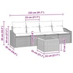 vidaXL Ensemble de canapé de jardin 5 Pièces Gris