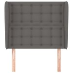 vidaXL Tête de lit avec oreilles Gris 83x23x118/128 cm Similicuir