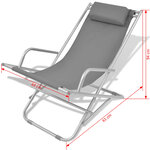 vidaXL Chaises inclinables de terrasse lot de 2 acier gris