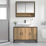 vidaXL Meuble de Lavabo de Salle de Bain avec étagère chêne artisanal