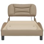 vidaXL Cadre de lit avec lumières LED cappuccino 90x190 cm similicuir