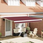 vidaXL Auvent rétractable automatique bordeaux 400x300 cm
