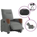 vidaXL Fauteuil inclinable de massage électrique Gris foncé Tissu