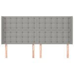 vidaXL Tête de lit avec oreilles Gris clair 203x16x118/128 cm Tissu