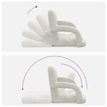 vidaXL Fauteuil de sol ajustable Crème Velours