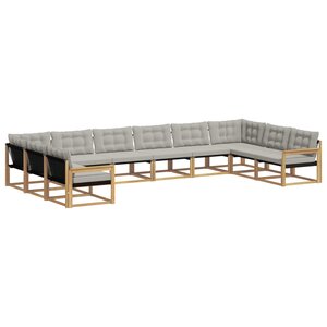vidaXL Ensemble de canapés d'extérieur 10 pc Blanc et gris clair
