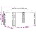 vidaXL Pavillon 3 97 x 2 96 x 2 68 m Bordeaux Polyester et Acier