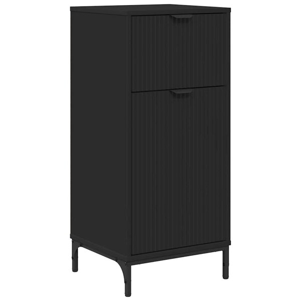 vidaXL Cabinet de salle de bain avec tiroir Noir 39 5 x 36 x 88 cm