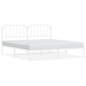 vidaXL Cadre de lit métal sans matelas et tête de lit blanc 200x200 cm