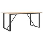 vidaXL Table à manger cadre en O 180x90x75 cm bois de pin massif fonte
