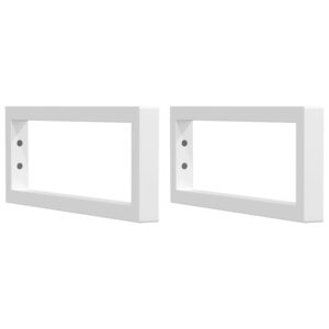 vidaXL Supports d'étagères pour lavabo 2 Pièces blanc rectangulaire acier