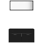 vidaXL Ensemble de meubles de salle de bain 2 Pièces noir bois ingénierie