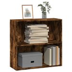 vidaXL Bibliothèque chêne fumé 80x30x77 cm bois d'ingénierie