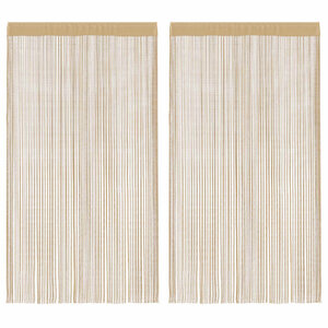 vidaXL Rideau en fils 2 Pièces 140 x 250 cm Beige