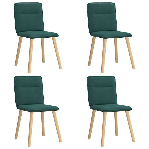 vidaXL Chaises à manger lot de 4 vert foncé tissu