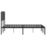 vidaXL Cadre de lit métal sans matelas avec tête de lit noir 140x190cm