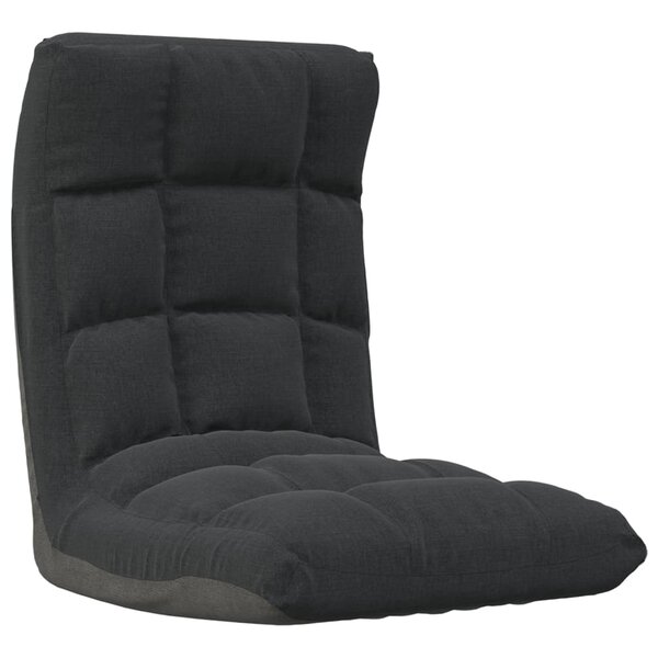 vidaXL Chaise pliable de sol Noir Tissu