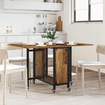 vidaXL Table à manger pliante avec roulettes 130 x 80 x 76 5 cm