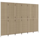 vidaXL Cloison de séparation 6 panneaux beige résine tressée