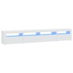 vidaXL Meuble TV avec lumières LED Blanc 240x35x40 cm