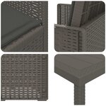 vidaXL Ensemble de salle à manger pour jardin avec coussin 7 Pièces PP